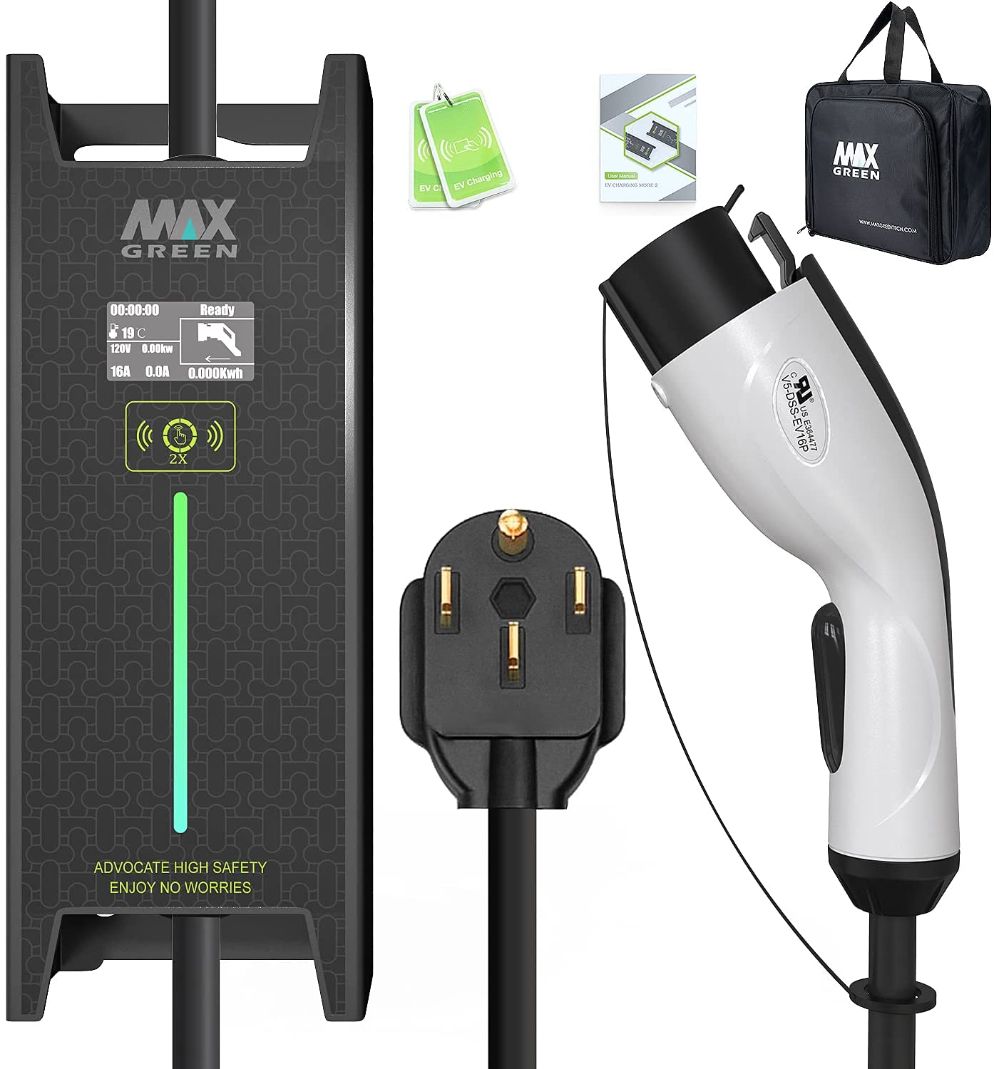 MAX GREEN - Level 2 Portable EV Charger (16-32 Amp)